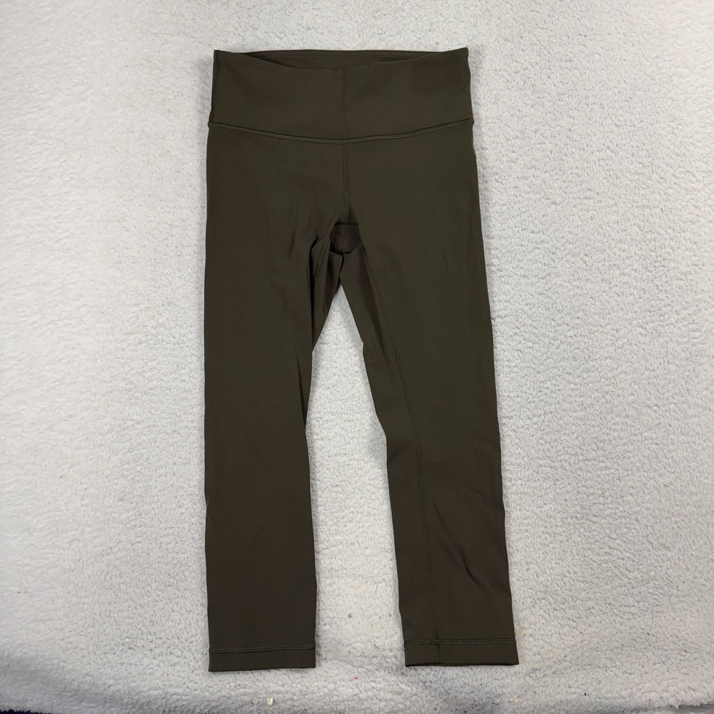 Lululemon Align Olive Green Crop Legging (24x20) Womens Size 4 Stretch Yoga EUC